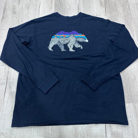 Patagonia Other - Patagonia Responsibili-tee Long Sleeve T-Shirt Men's Size L Bison Graphic Blue